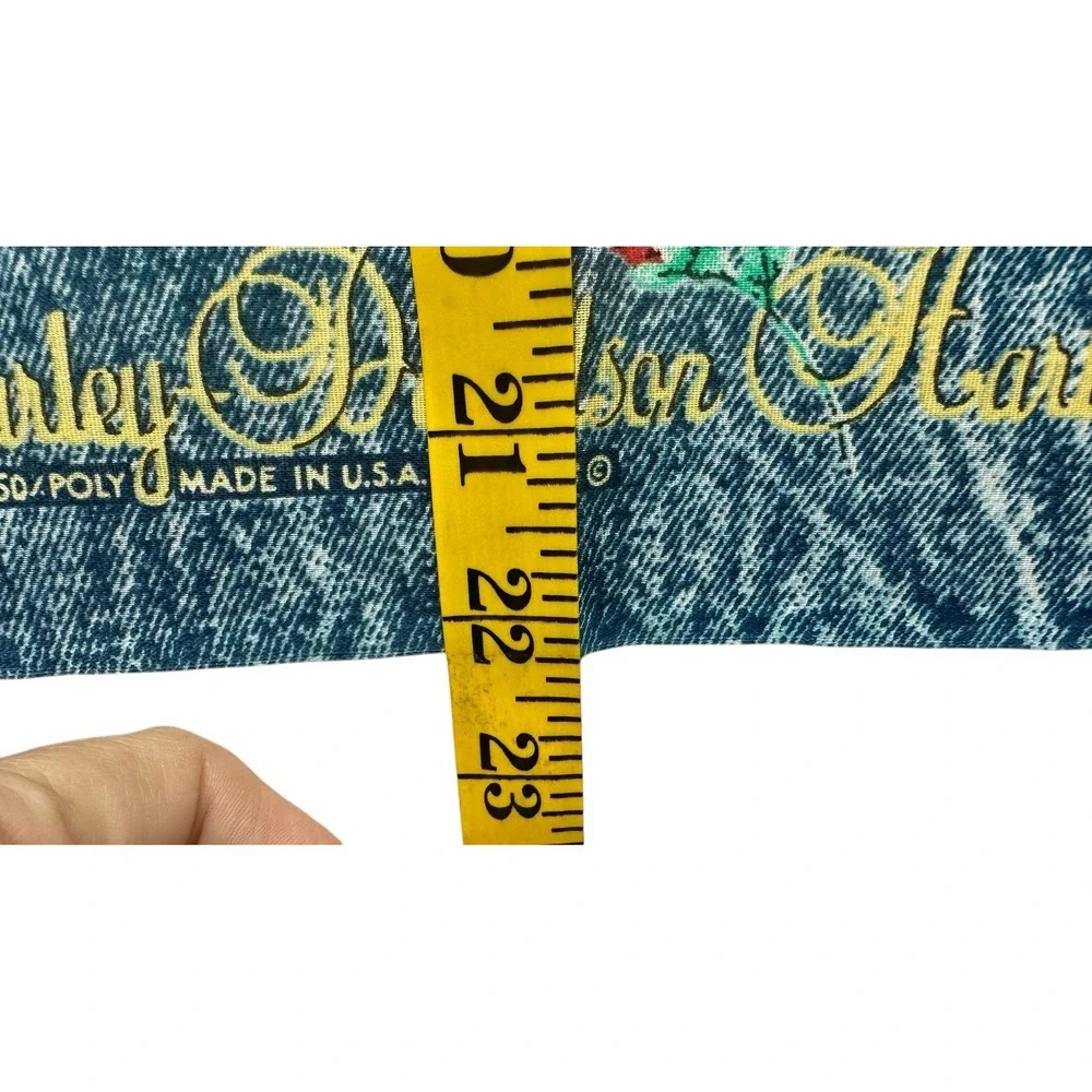 VINTAGE HARLEY DAVIDSON ROSES 50%‎ POLYESTER 50% COTTON OFFICIAL MARKED BANDANA